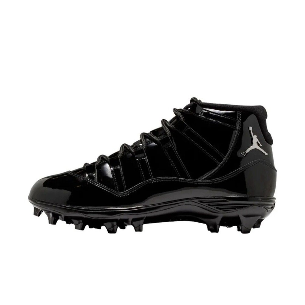 Mens Size 14 Jordan Retro 11 Mid TD Football Cleat Patent Black HM7324-001